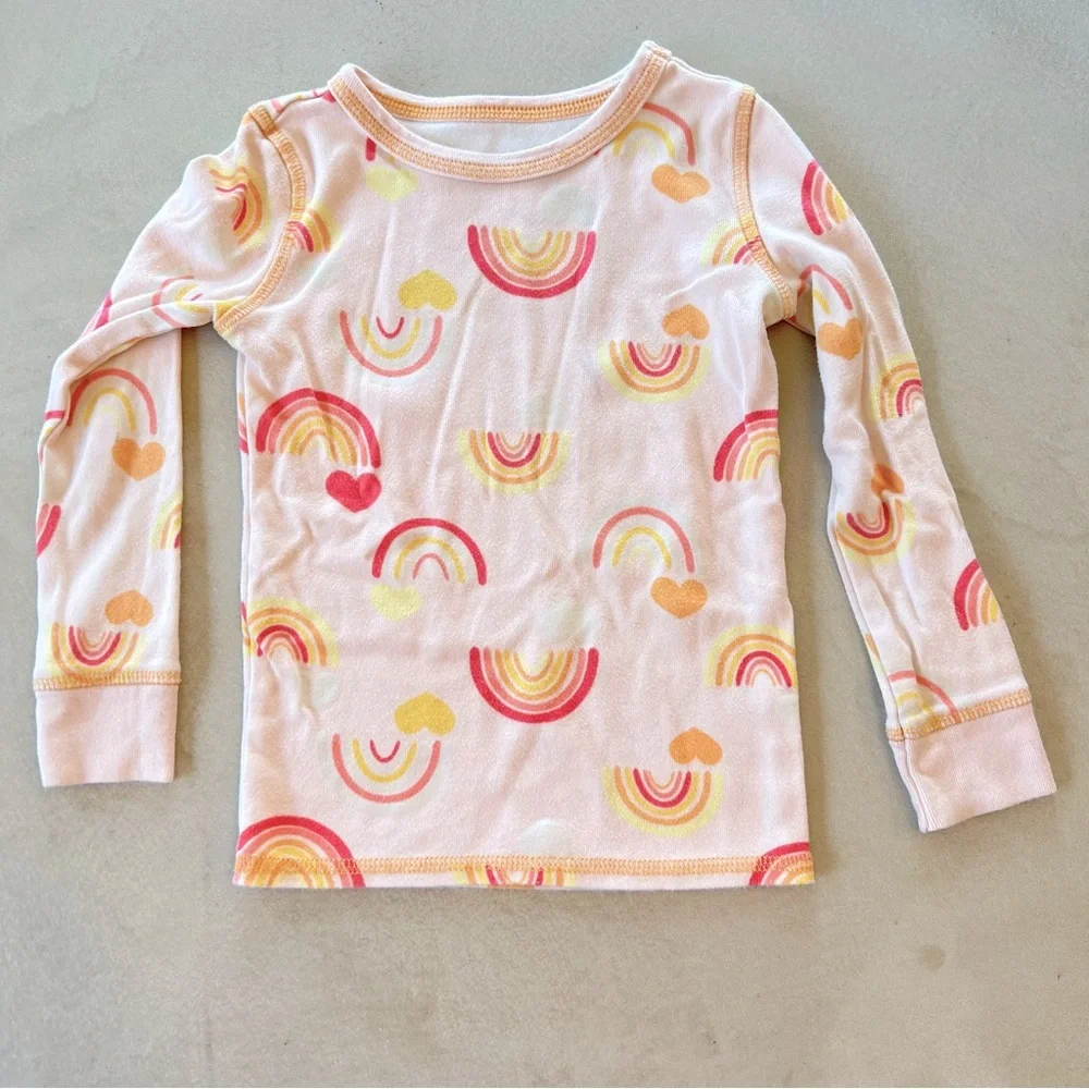 Nordstrom Glow In the Dark‎ Kids Toddler Rainbow Pajama Set Pink 3T